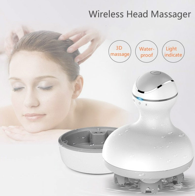 New 3D Waterproof Wireless Electric Head Massager - Classic Style_3